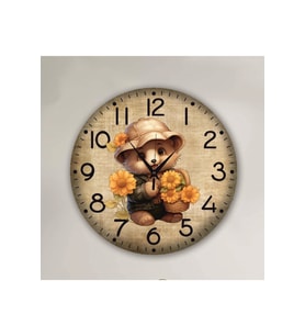bilge Tasarım çocuk odası Duvar Saati 30 x 30 CM (Karışık)