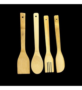 BAMBU UZUN SAPLI 4LÜ KAŞIK SET