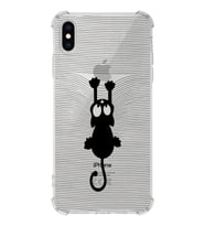 Apple iPhone XS Uyumlu Köşe Korumalı Antişok  Kapak Çizgi Kedi Tasarımlı Şeffaf Silikon Kılıf