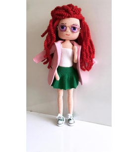 Bayan Yıldız Bebek Amigurumi Organik Oyuncak