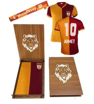 Galatasaray Metin Oktay Forması Atkı+Kişiye Özel Baskılı Ahşap Kutu Hediyeli