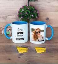 Arkadaşa Hediye Kupa Bardak Mavi Fotoğraflı Doğum Günü Hediyesi