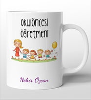 Okul Öncesi Öğretmenlerine Özel Kişiselleştirilebilir Kupa Bardak. 3