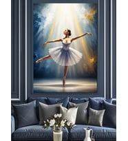 Işık Altında Dansçı Balerin Dekoratif Kanvas - Mdf Ahşap Tablo