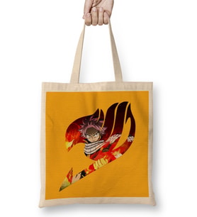 Natsu Dragneel Anime Manga Fairy Tail Bez Çanta Uzun Saplı