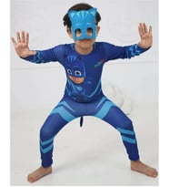 Baskılı Pijamaskeliler Kostümü - Pijamasks Kostümü + Maske Hediyeli - Catboy Kostümü (Karışık)
