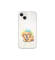 iPhone 14 ile Uyumlu Splash Köpek Tasarımlı Şeffaf Silikon Kılıf