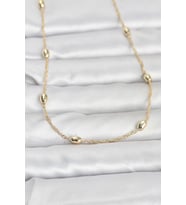 CM 14K Gold Renk Topçuklu Burgu Zincir Model 60 cm Kadın Kolye TJ-BKO10963