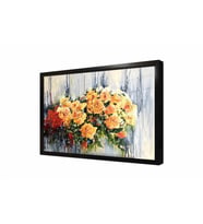 Tablosan Sarı Çiçekler Çerçeveli Cam Tablo