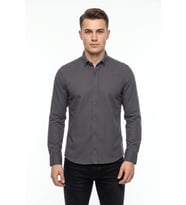 Erkek Spor Slim Fit Uzun Kol Petek Dokulu Gömlek BGL-ST05482