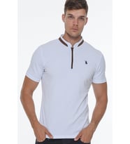 T8571 DEWBERRY FERMUARLI ERKEK T-SHIRT-BEYAZ OPTİK