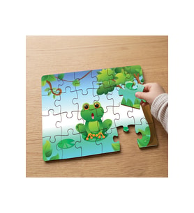 Gölde Şaşkın Kurbağa Tasarımlı 24 Parça Ahşap Çocuk Puzzle MPK0032