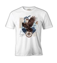 An Eagle Collage with Other Elements Beyaz Erkek Tshirt