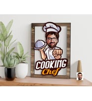BK Gift Kişiye Özel Chef Karikatürlü 3D Ahşap Tablo, Sevgiliye Hediye, Arkadaşa Hediye, Yıl Dönümü Hediyesi, Doğum Günü Hediyesi-5