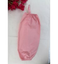 Pembe Çift Lastikli Keten Poşetlik - Mutfak Düzenleyici