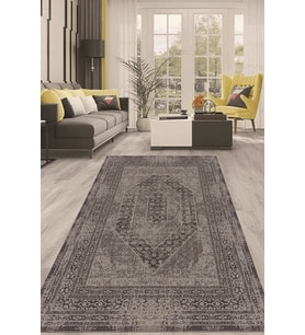 Dijital Kaymaz Taban Yıkanabilir Modern Renkli Salon Halısı Mutfak Halısı Yolluk ND-HT-749 (Gri)
