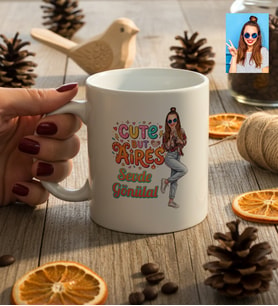Kişiye Özel Karikatürlü Cute But Aires Koç Burcu Kupa Bardak Doğum Günü Hediyesi