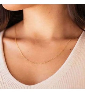 İNCE ZİNCİR KADIN KOLYE GOLD ÇELİK ÜZERİ ALTIN KAPLAMA 2 YIL GARANTİLİ GARANTİ BELGELİ