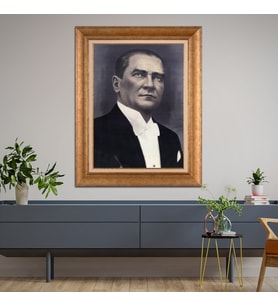 Altın Varaklı Paspartulu Çerçeveli Tablo rv1654