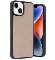 iPhone 14 Kılıf Aras Deri Kapak - Pudra
