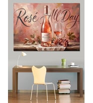 Rose All Day Şarap Reklamı Dekoratif Kanvas - Mdf Ahşap Tablo