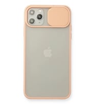 Newface Apple iPhone 11 Pro Max Kılıf Palm Buzlu Kamera Sürgülü Silikon - Pembe