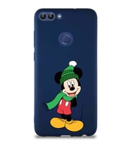 Huawei P Smart Soft Premier Kapak Mickey Mouse-G Tasarımlı Silikon Kılıf - Lacivert (Şeffaf)