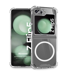 Microsonic Samsung Galaxy Z Flip 5 Kılıf MagSafe Clear Soft Şeffaf (Renksiz)