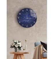 Çap 27cm - Gökyüzü Haritası - Dekoratif Cam Duvar Saati