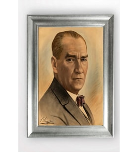 Gümüş Çerçeveli Atatürk Tablo cv851