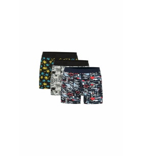 Jig 3 Adet Karışık Desen Likralı Boxer (Çok Renkli)