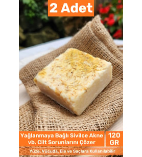 #sabun %100 Doğal Güzel Kokulu El Yüz Saç Cilt Vücut Orijinal Safran Sabunu 120g - 2 Adet