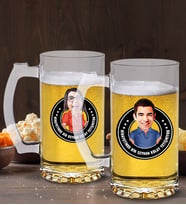 BK Gift Kişiye Özel Erkek ve Kadın Kolay Yetişmiyor Karikatürlü 2’li Cam Bira Bardağı 50cl-3 (Beyaz)