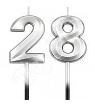28 Rakam Mum Gümüş