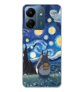 Xiaomi Redmi 13C Uyumlu Komşum Totoro Tasarımlı Şeffaf Telefon Kılıfı