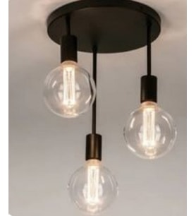 mylights  retro  rustik üçlü metal sarkıt avize (Siyah)