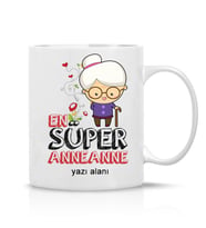 Kişiye özel En Süper Anneanne Yazılı Hediye Çay Kahve Kupa Bardak-anneanne1