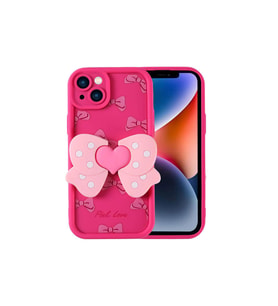 Apple iPhone 14 Uyumlu Kılıf Kamera Korumalı Figür Tasarımlı Zore Kapya Kapak (K.Pembe)