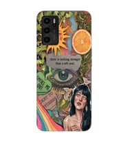 Oppo A16 Uyumlu Vintage Kolaj Desenli Şeffaf Telefon Kılıfı