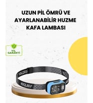 Üç Renkli Led Kafa Feneri 53 Mod Güç Göstergeli Type C Şarjlı