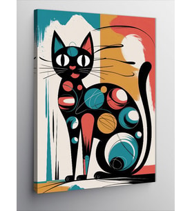 Kanvas Tablo Desenler Ve Kedi