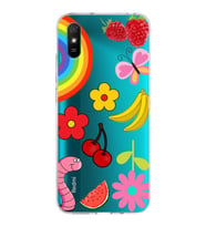 PrintiFy Xiaomi Redmi 9A ile Uyumlu 1mm Slim Fit Water Color 5 Baskılı Şeffaf  Kılıf