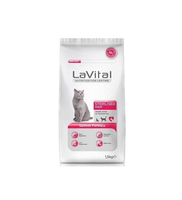 La Vital Somonlu Kısırlaştırılmış Kedi Maması 1,5 Kg
