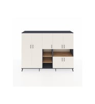 Hyperion Dolap 13 Raflı 7 Kapaklı 220x44x163 Antrasit-Aytaşı/Çam