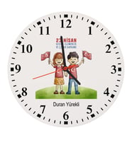 23 Nisan Tasarımlı Kişiye Özel Duvar Saati