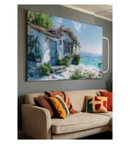 Kanvas Tablo Denize Açılan Alaçatı Evleri Dekoratif Kanvas Tablo 35 X 50