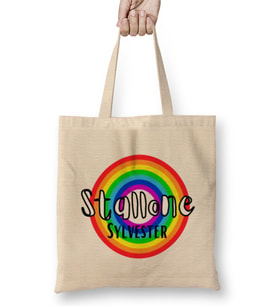 Sylvester Stallone- Retro Rainbow Style Bez Çanta Uzun Saplı