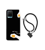 Vivo Y33s Kılıf Ipli Boyun Askılı Desenli Silikon Dont Touch Duck 1655