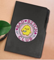 BK Gift Bad Bitch Tasarımlı Siyah Termo Deri Not Defteri 15x21cm-1