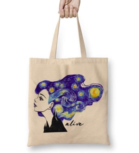 Alive Vincent Van Gogh Bez Çanta Uzun Saplı
